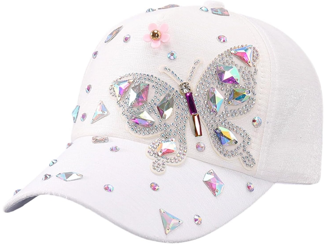 Gorra de béisbol de algodón SFUSHOS con decoración de mariposa