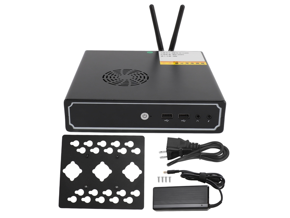 Mini PC 2.4G 5G Wifi DDR4 Interfaz Gigabit HD VGA, 8G 256G, Enchufe estadounidense Luz dorada