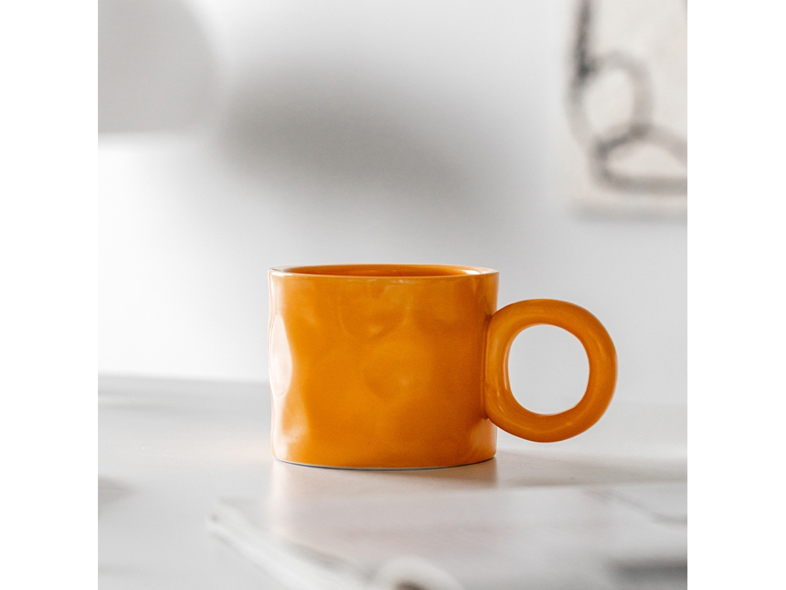 Taza de café azul Klein con pulsera, hecha a mano, de porcelana nórdica creativa. Mdug (450 ml)
