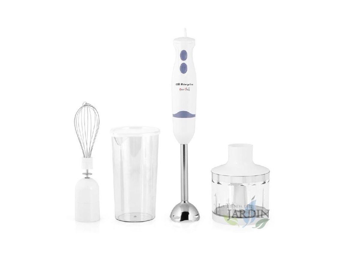 Batidora de Mano + accesorios SUINGA 2 Velocidades + Vaso Medición y Mistura de 600 ml + picador con tapa 500 ml 400W