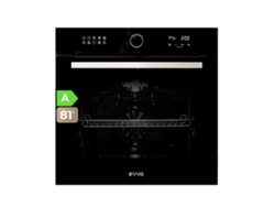 Evvo Horno H30 Pyro, 81l, Clase A, 11 Programas, Pirólisis, Display Táctil Digital, Temporizador, Puerta Triple Cristal, Negro.