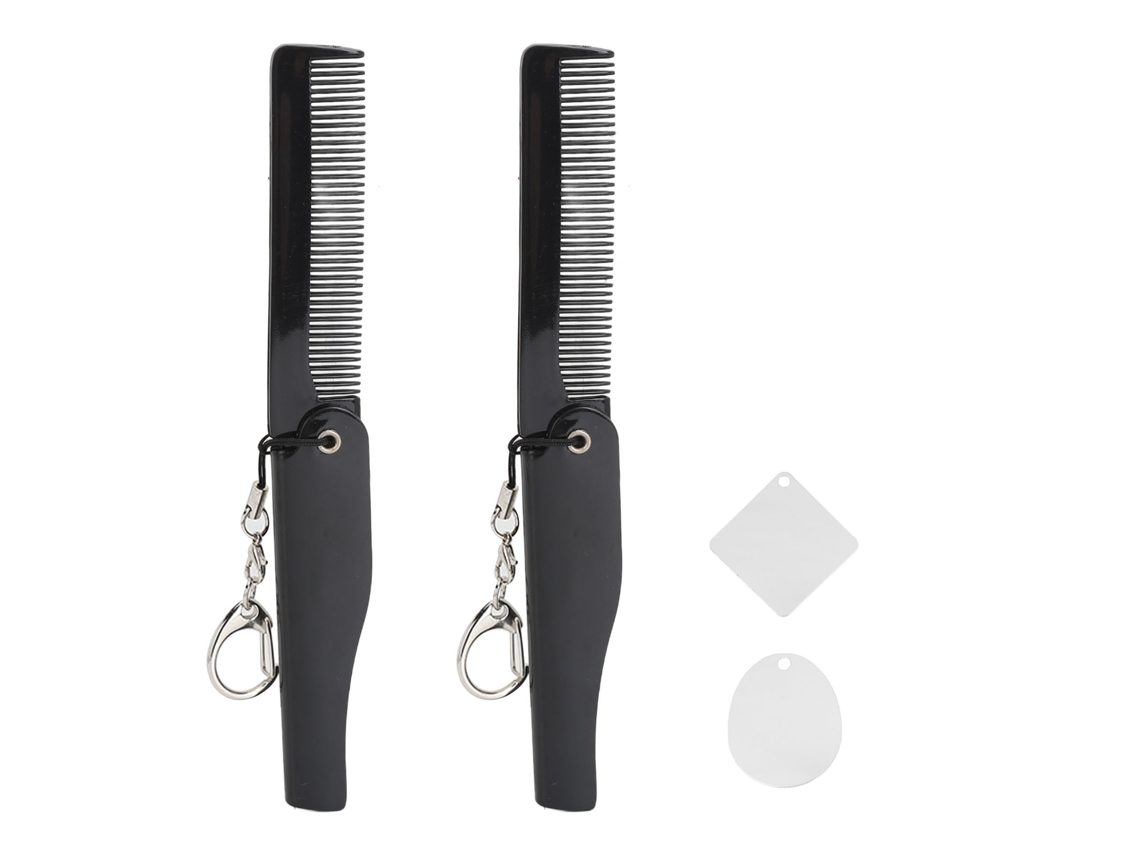 Pente E Pente De Cabelo Plegável Portátil Com Espelho de Chaveiro