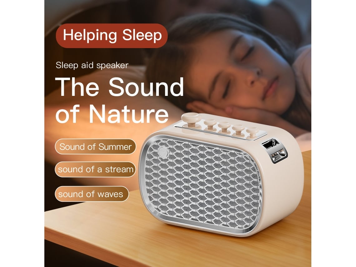 Dispositivos de ruído branco e auxílio para dormir: Bluetooth sem fio de alta frequência (para bebês, crianças pequenas e adultos) — Cor Bege