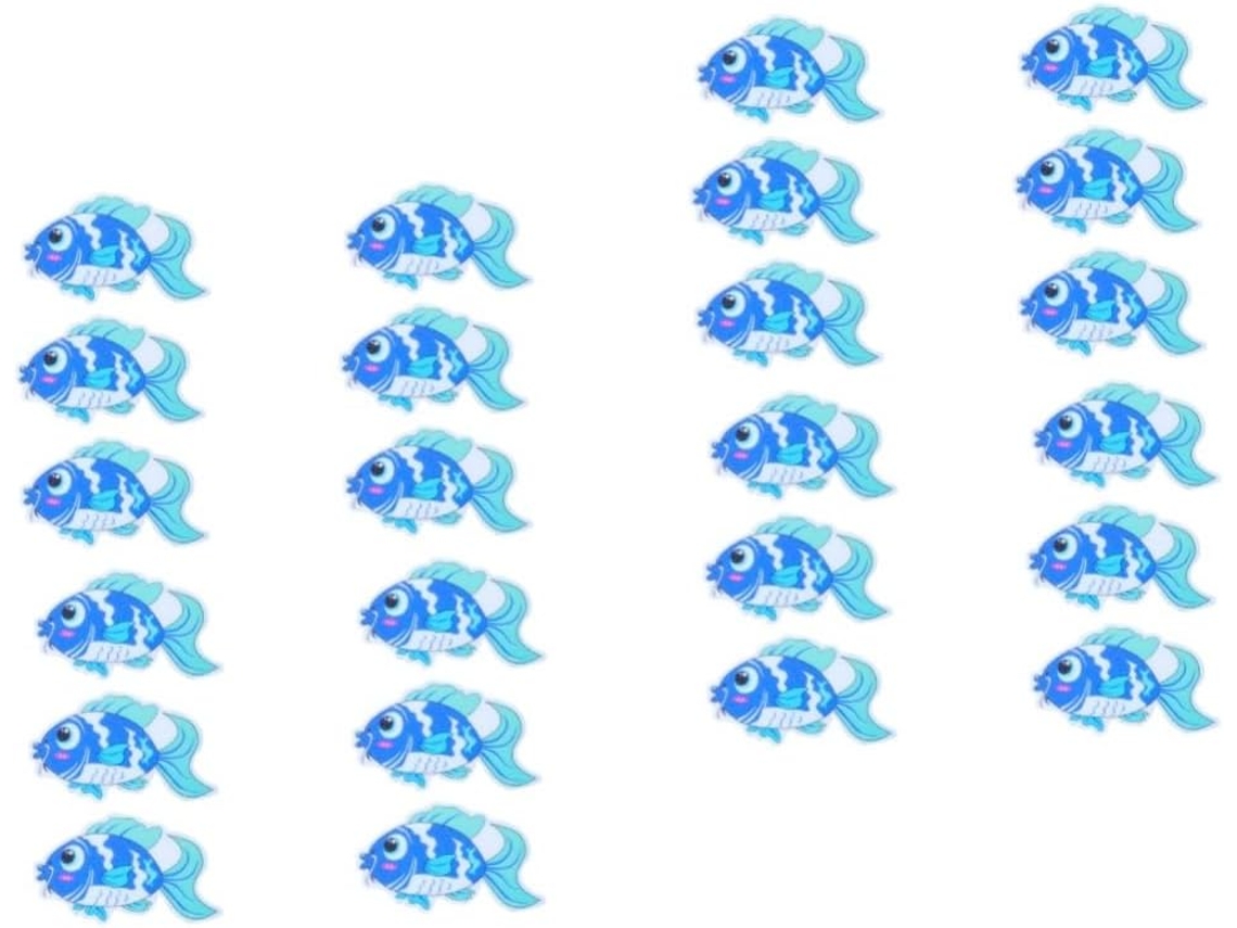 Juego de 2 pegatinas decorativas de PEVA con forma de pez - Pegatinas de seguridad Slowmoose (12 unidades)