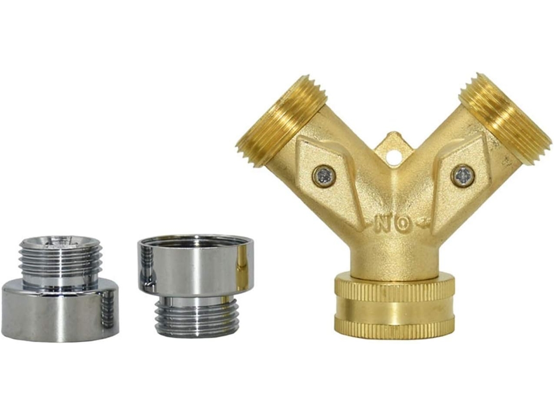 Adaptador De Conector Jardín Latón 2 Vías Con Rosca Hembra Latón