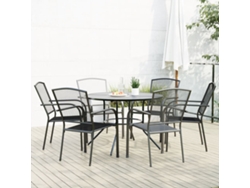 Conjunto de 7 sillas de jardín empotradas DKD Home Decor, acero con recubrimiento en polvo antracita