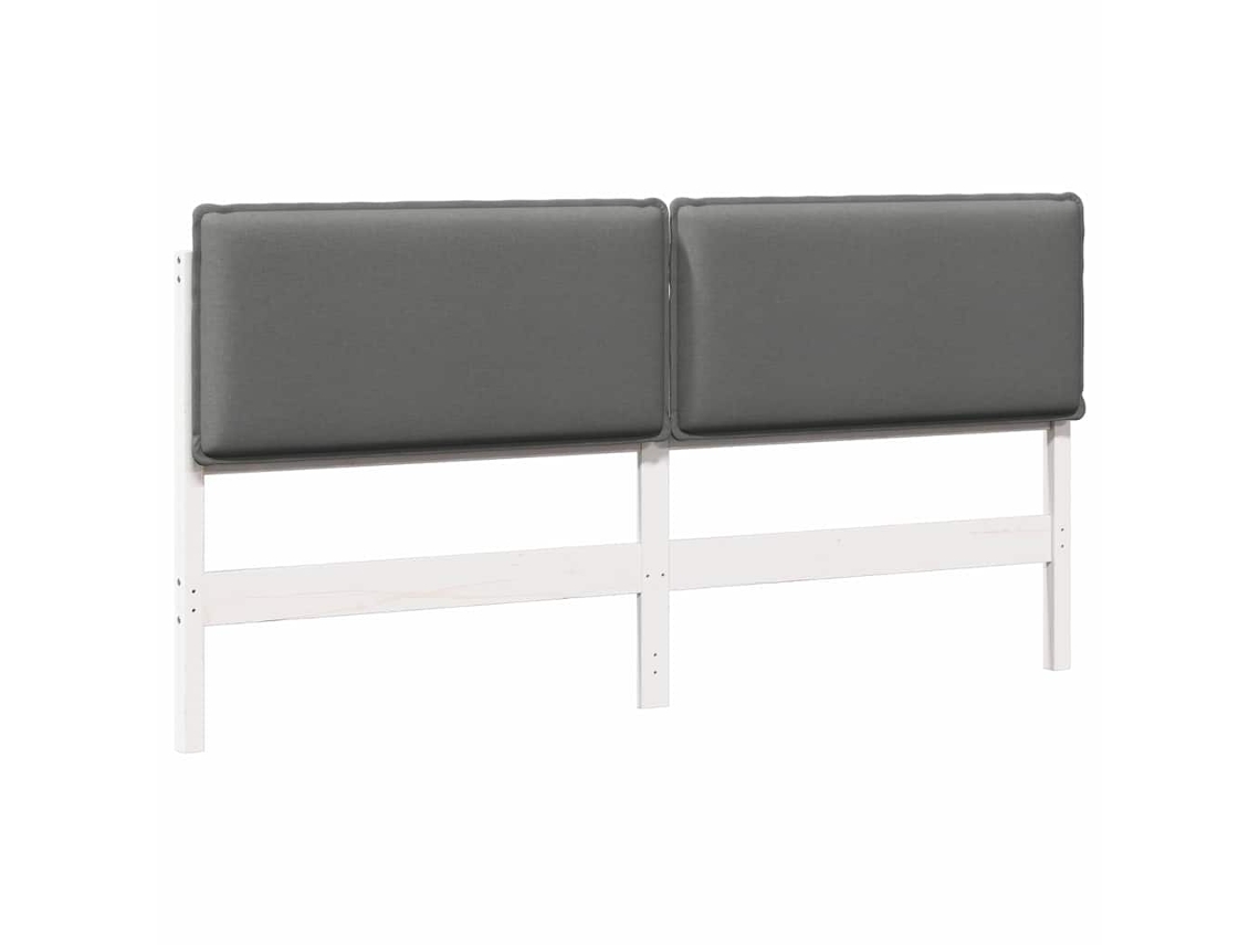 Cabecero tapizado en blanco y gris claro, 200 cm, MAISON EXCLUSIVE