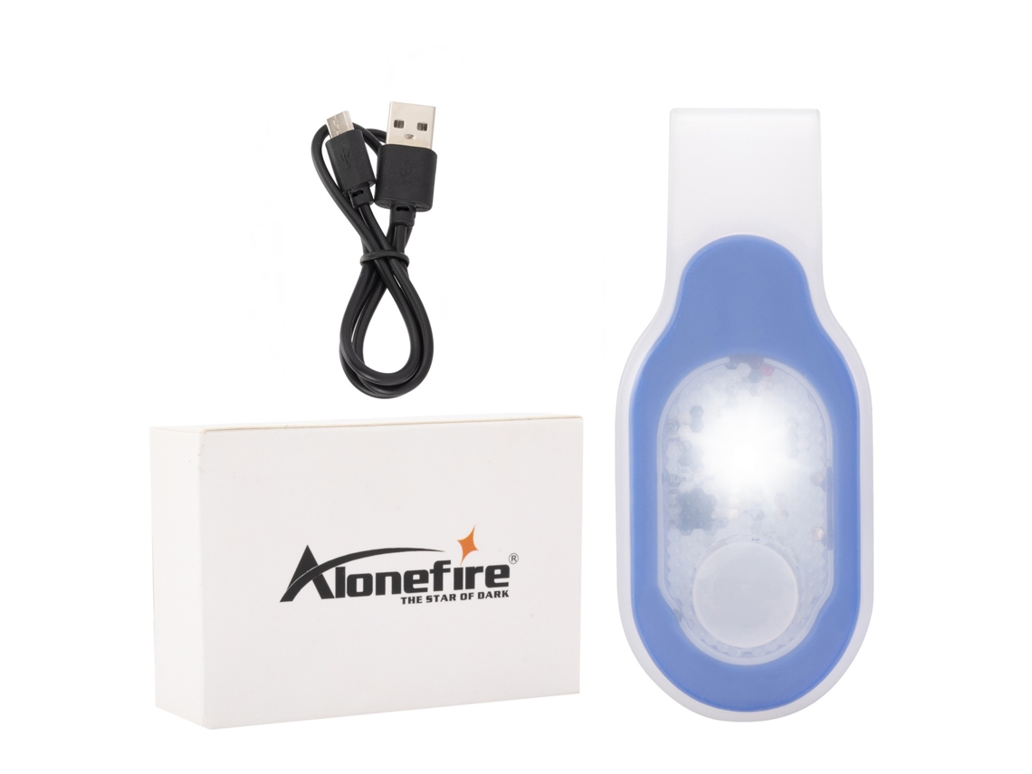 Linterna de seguridad USB recargable, ideal para senderismo, acampada, etc. MDUG (Luz azul fría)