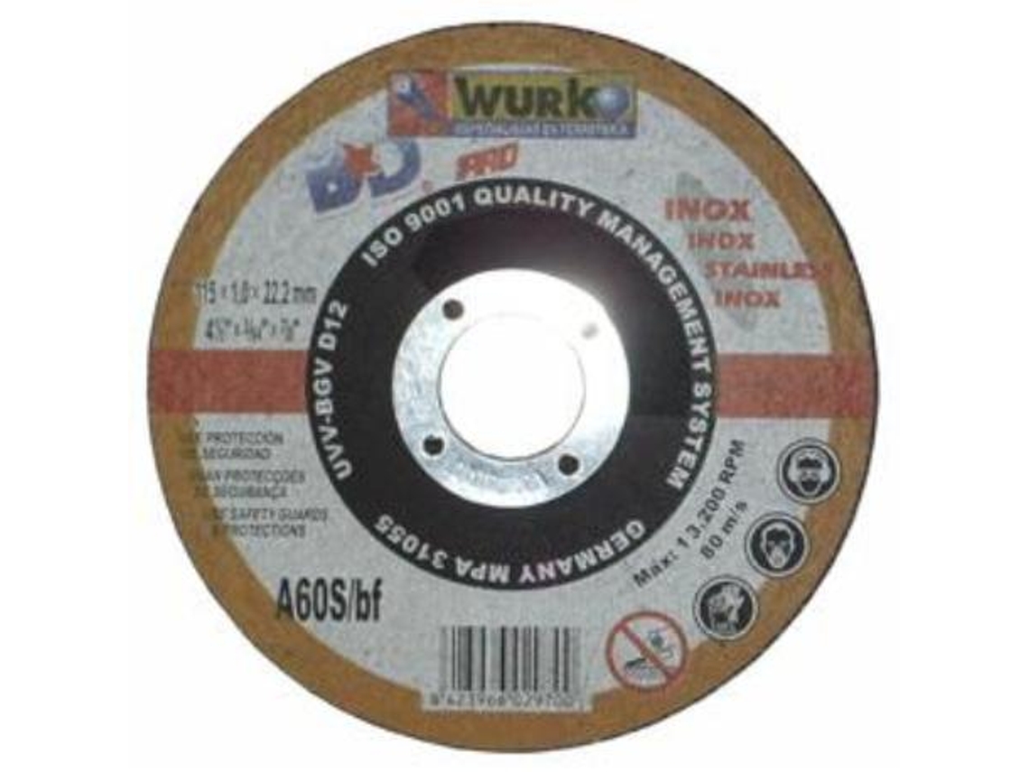 Disco abrasivo 115x1x22 corte acero inox