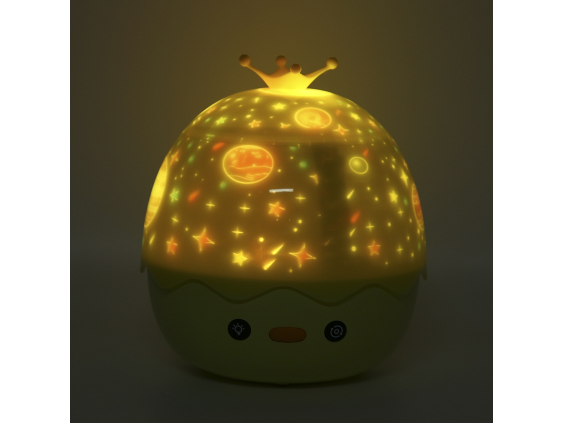 Proyector de estrellas: una linda luz nocturna con forma de pato para niños, sueños e imaginación.