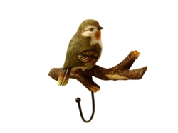 Gancho decorativo de pared con forma de pájaro para mochilas y llaves.