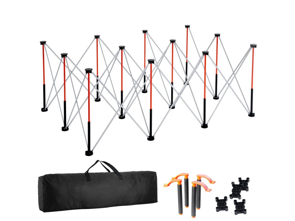 Conjunto de Aluminio Plegable Portátil con 12 Soportes, Capacidad 2041 kg Tekmaquinas