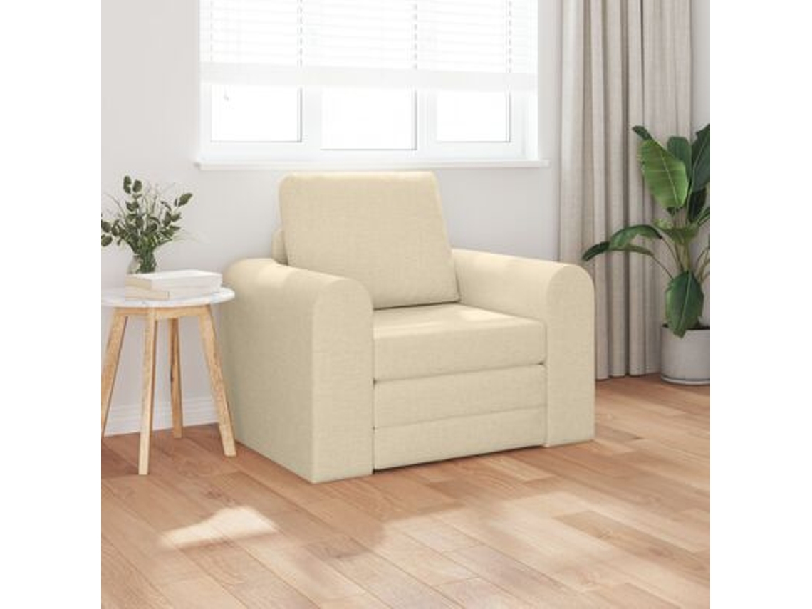 Sofá cama 2 en 1 color crema, 98 x 71 x 83 cm, tela WSD621845