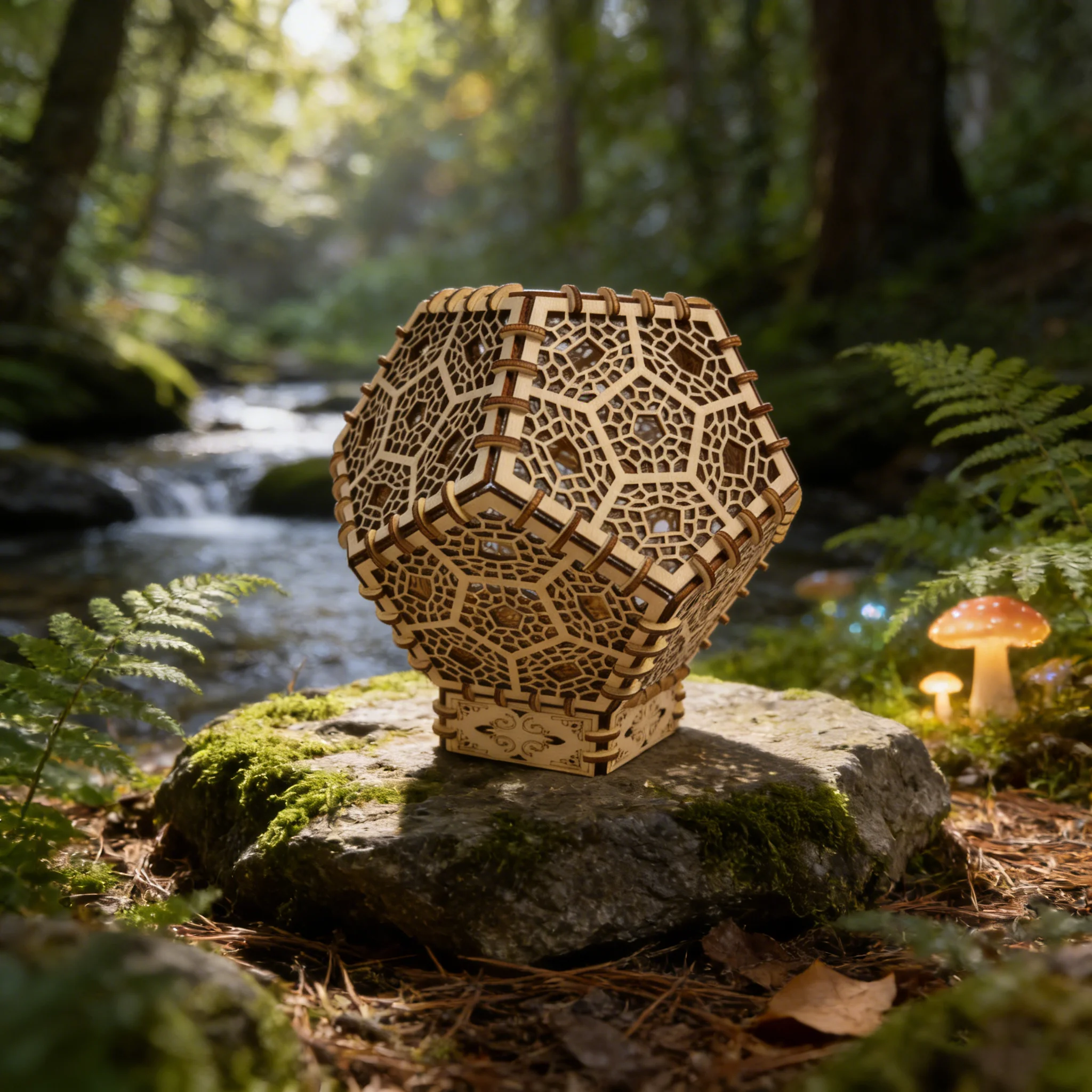 Modelo De Rompecabezas 3d De Pantalla De Lámpara De Madera