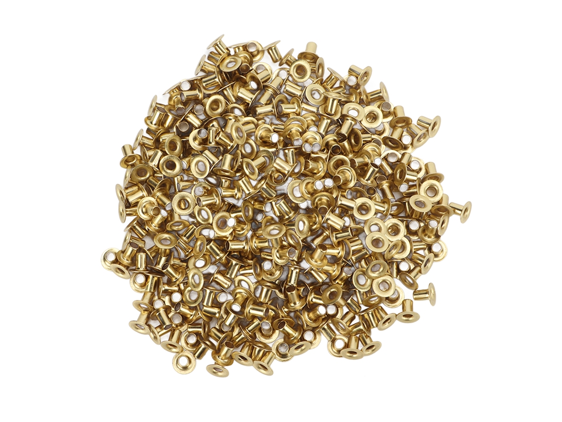 500 Remaches Huecos De Cobre (65 Unidades, 2,3 X 4 X 5 Mm) Para Manualidades Y Confección De Ropa.