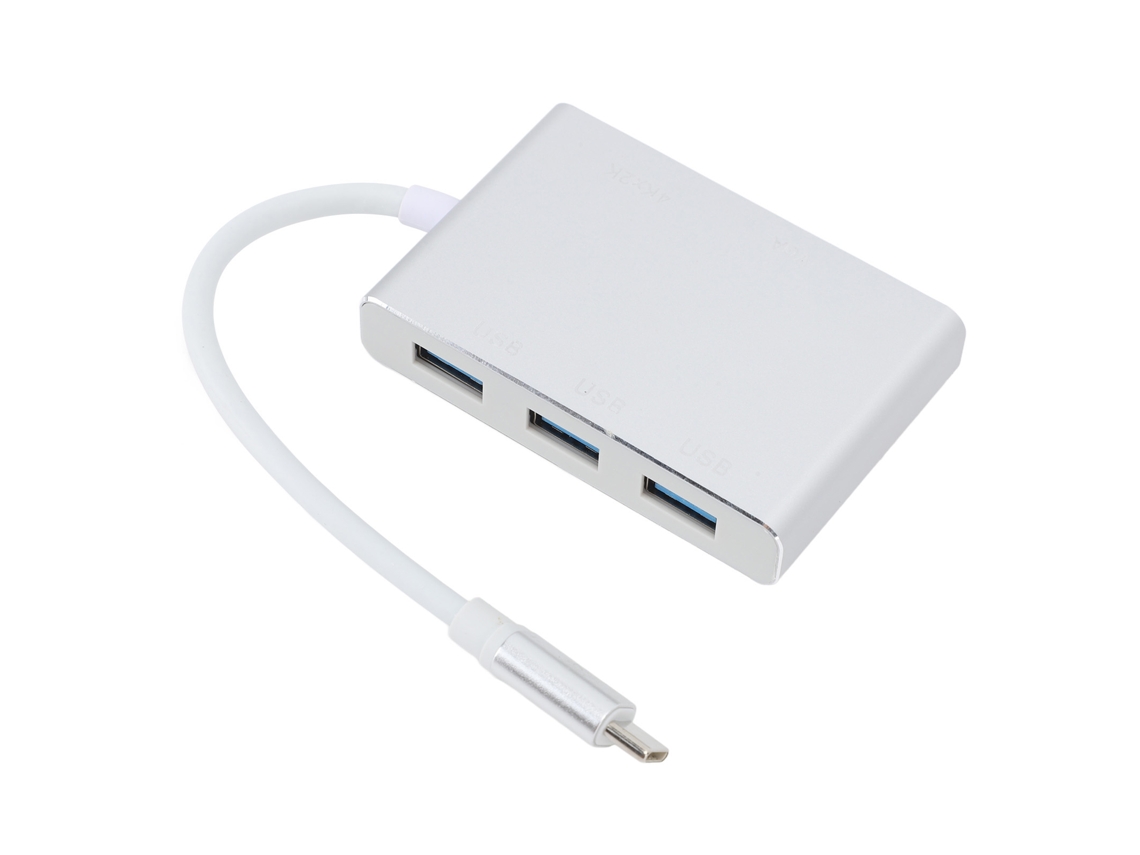 Jinwei-hub Usb C Portátil 5 En 1 Adaptador Multi Puerto Con Usb 3.0 Vga Hdmi Para Teléfono Ordenador Portátil Plata