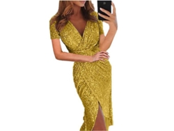 2026-vestido De Lentejuelas Para Mujer Estilo Europeo Y Americano V-neck Elegante Para Fiesta Y Club Nocturno