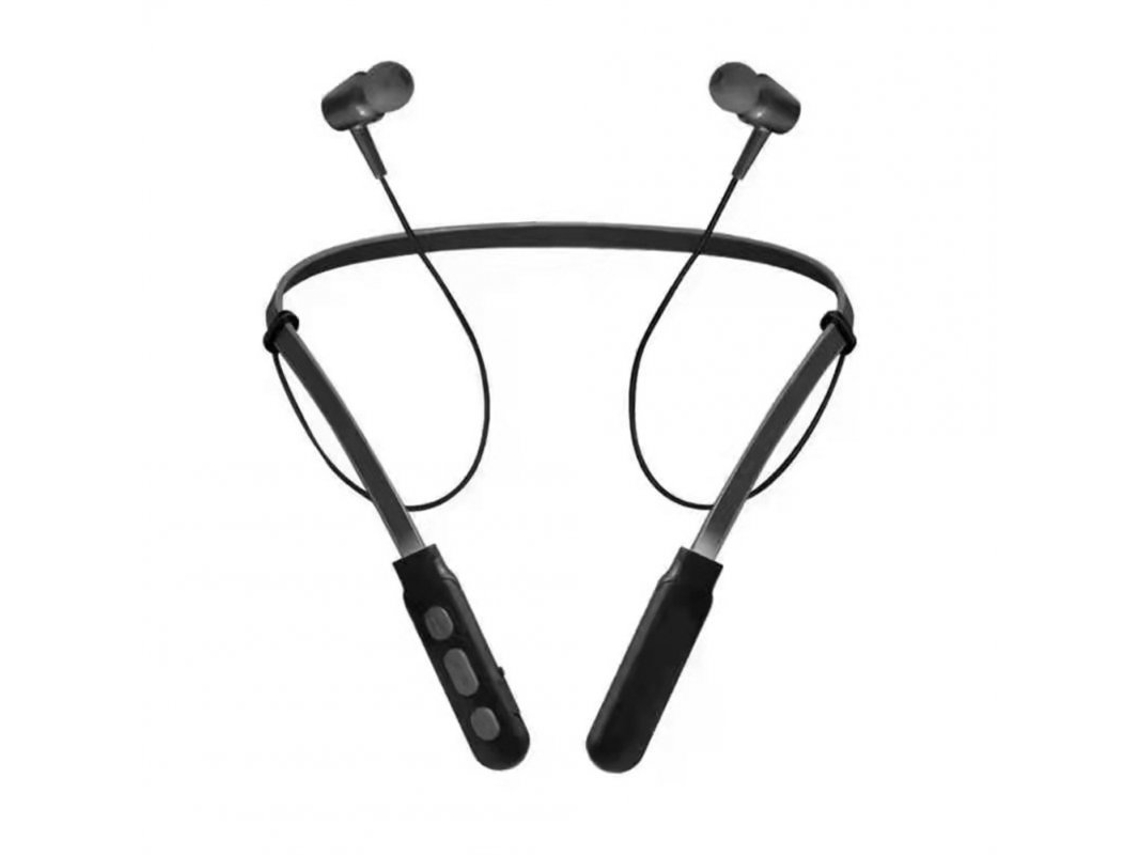 Auriculares Bluetooth B11 Colgadores de cuello binaurales magnéticos inalámbricos con micrófono negro