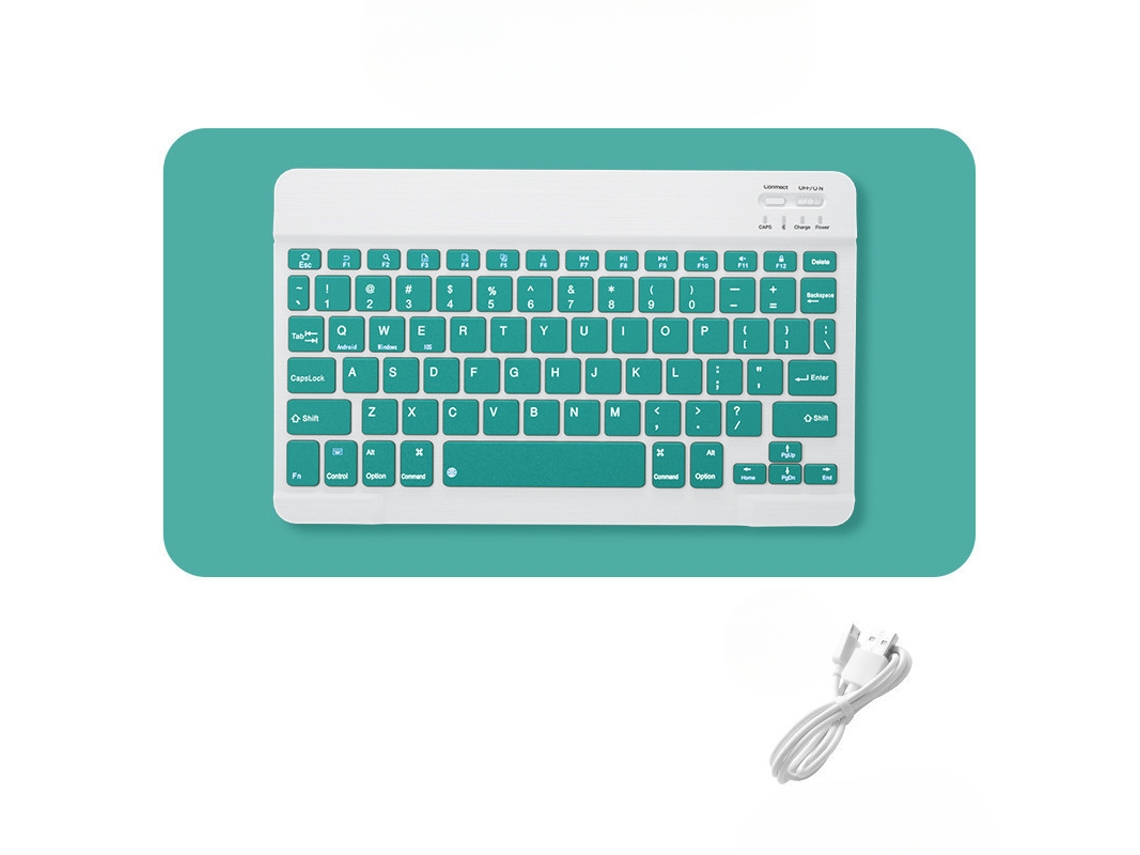 Teclado inalámbrico Bluetooth Yuysan de 10 pulgadas, color verde oscuro (inglés/portugués)