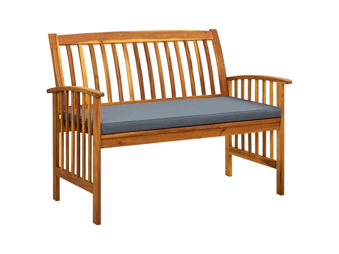 Banco de jardín VIDAXL Gris Madera de acacia (119x64x90 cm)