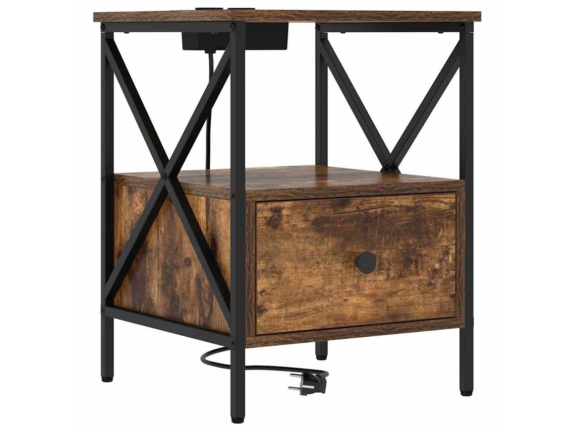 Maison Exclusive - Armario De Noche Con Cajón Roble Ahumado 41,5 X 40,5 X 55 Cm