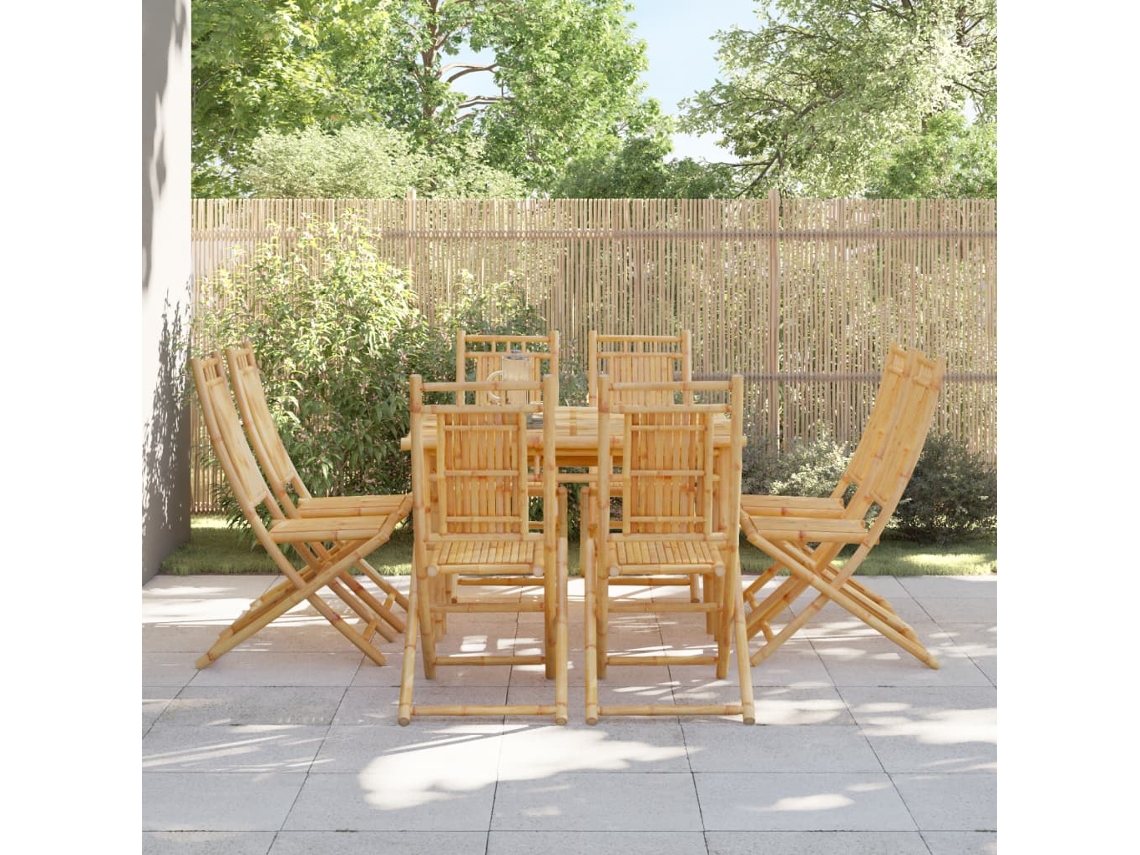 Sillas de jardín plegables de bambú, 8 unidades, 46 x 66 x 99 cm, DKD Home Decor