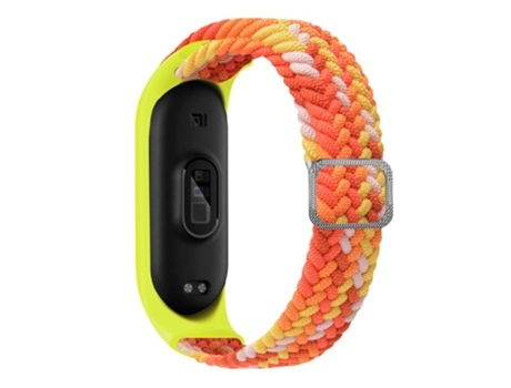 Correa de nailon lazo elástico ajustable elásticos trenzados para Xiaomi Mi Band 5/Band 6/Band 7 - colorido naranja