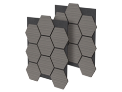 Paneles acústicos hexagonales de pared en MDF ML, color gris, 66,5 x 81 x 2 cm, 1 m²