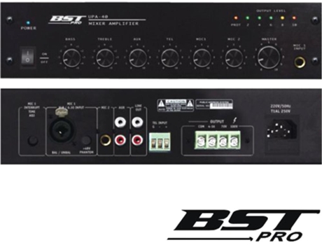 G-UPA40 :AMPLIFICADOR PA PHANTOM 40W 4 ENTRADAS BSTPRO