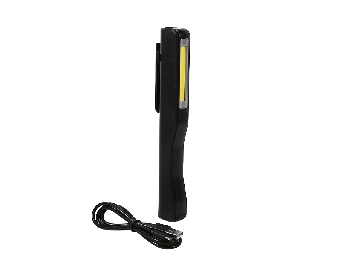 Linterna Led Portátil Recargable Por Usb Con Clip Y Imán Flexible, Lámpara De Inspección Negra