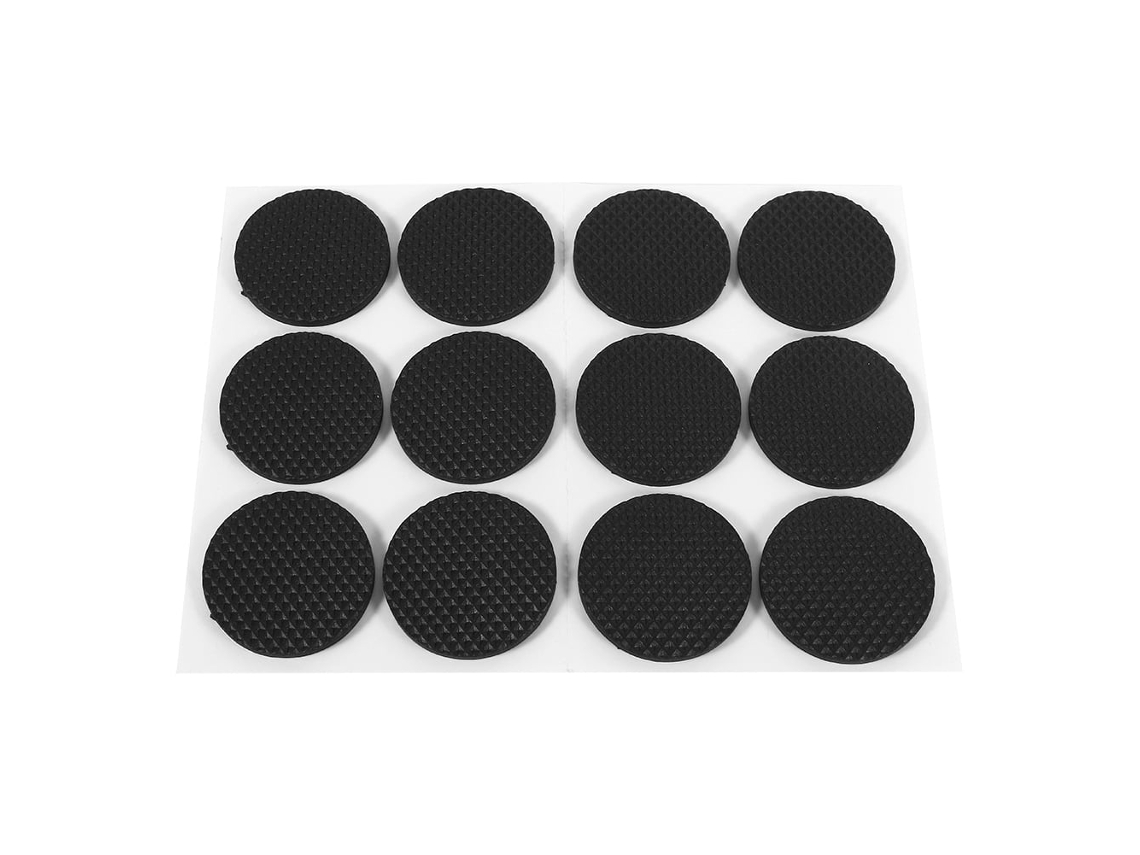 Protectores autoadhesivos de goma negra para patas de muebles, 12 unidades.
