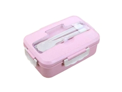Caja De Almuerzo Con Múltiples Compartimentos Ecológica Portátil Bento Box Para Estudiantes Hogar Escuela Oficina Rosa
