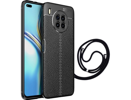 Funda Huawei Nova 8i Rugged Leather con Cordon Negro