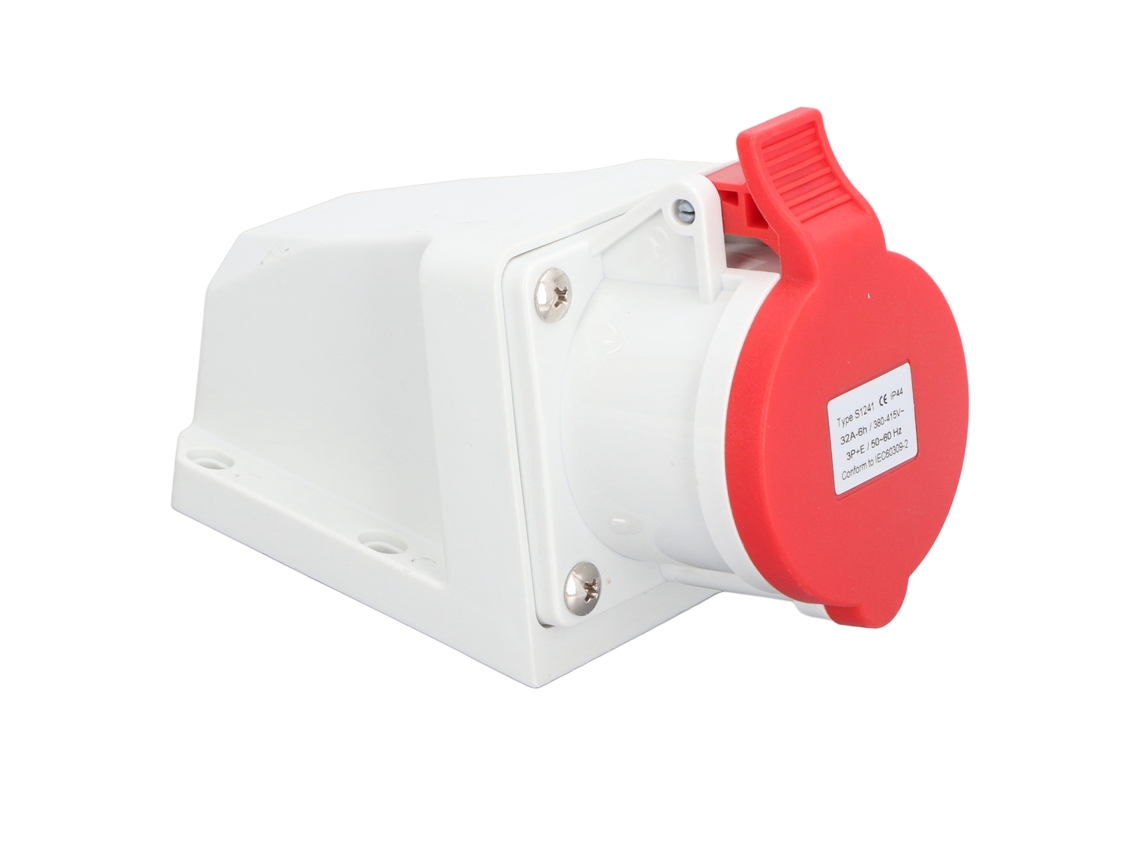 Yncm2026-conector Industrial Eléctrico 4 Pin 32a 3p+e Ip44 Impermeable 380-415v Socket De Montaje En Superficie