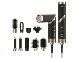 Secador de pelo MDUG con calefacción eléctrica y peine plegable multifunción, negro (medidor de euros 9 en 1)