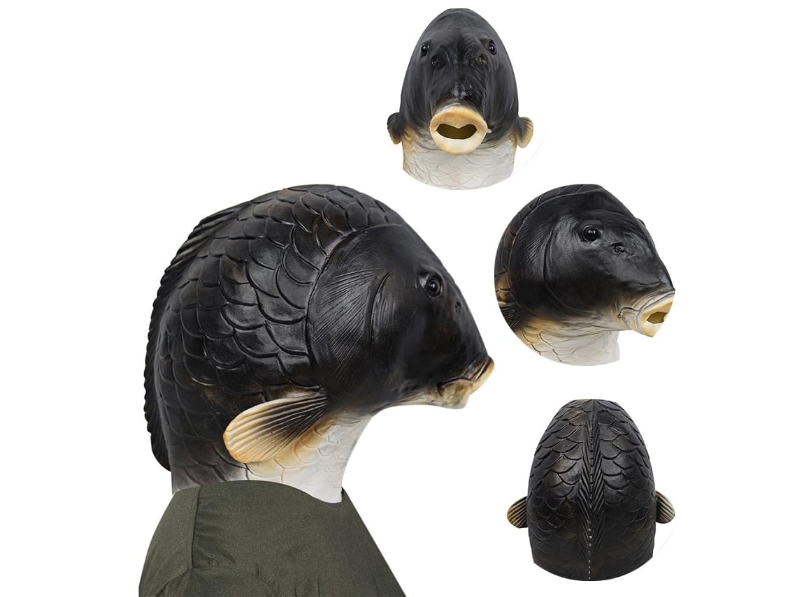 Ats-máscara De Pescado De Caucho Para Halloween Fiesta Disfraz Animal Cabeza Mascara Cosplay Prop
