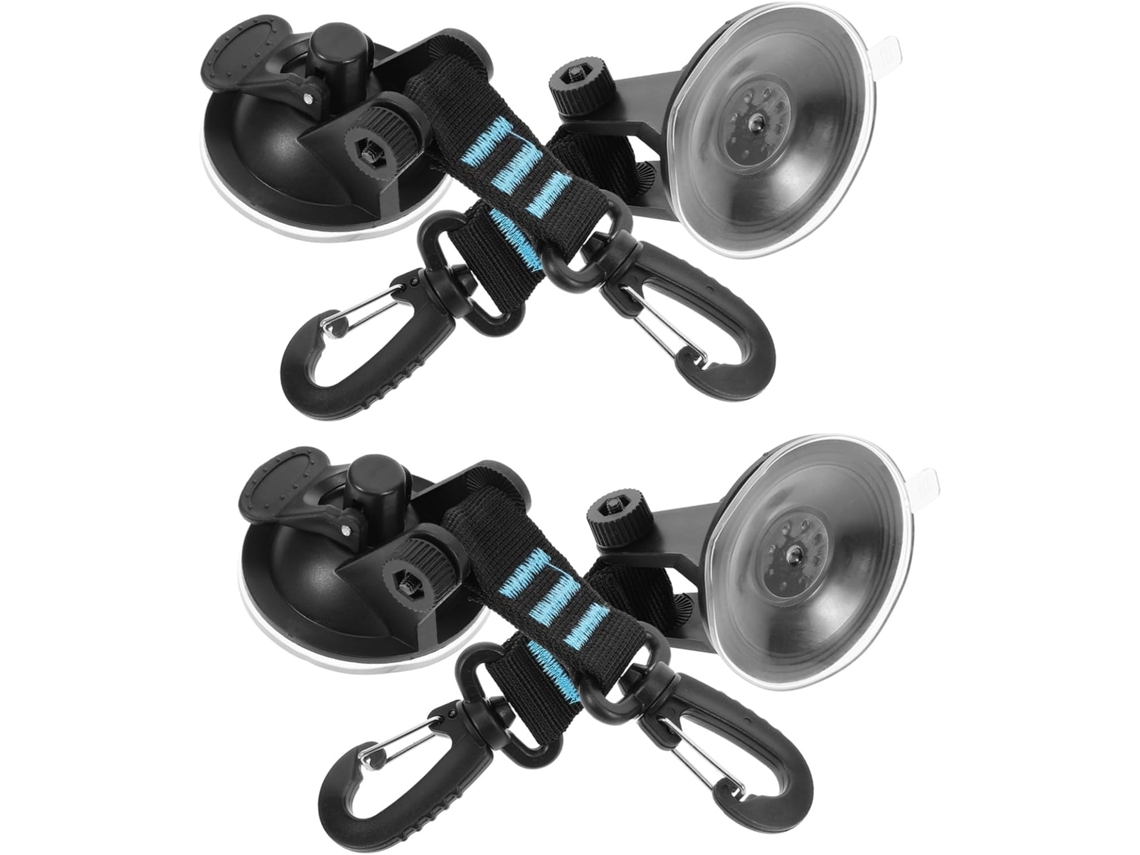 Ganchos Multiusos Con Ventosa De 4 Piezas Con Cuerda Para Colgar Portátil Para Camping, Coche Y Uso Al Aire Libre.