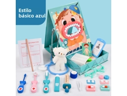Juego de dentista, juego de rol para niños, juego de doctor (azul)