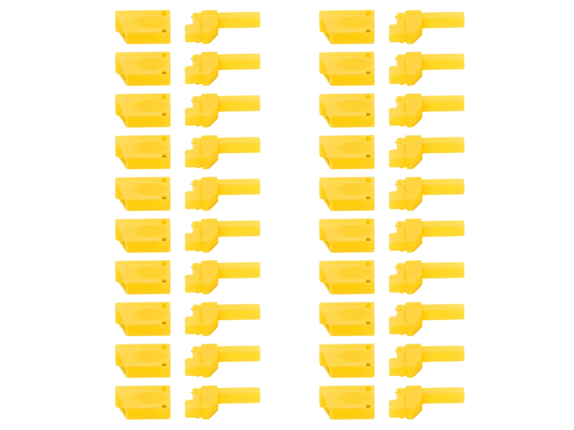 20 Fundas Aislantes Para Enchufes Banana De 4 Mm (22,160) De Color Amarillo Para Conectores Rc, Material Pa, Duraderas Y Fáciles De Usar.