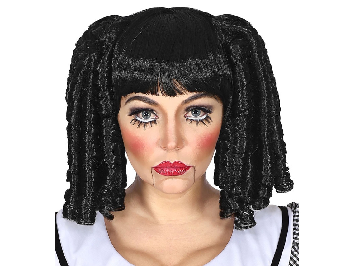 Peluca WIDMANN de muñeca negra con rizos