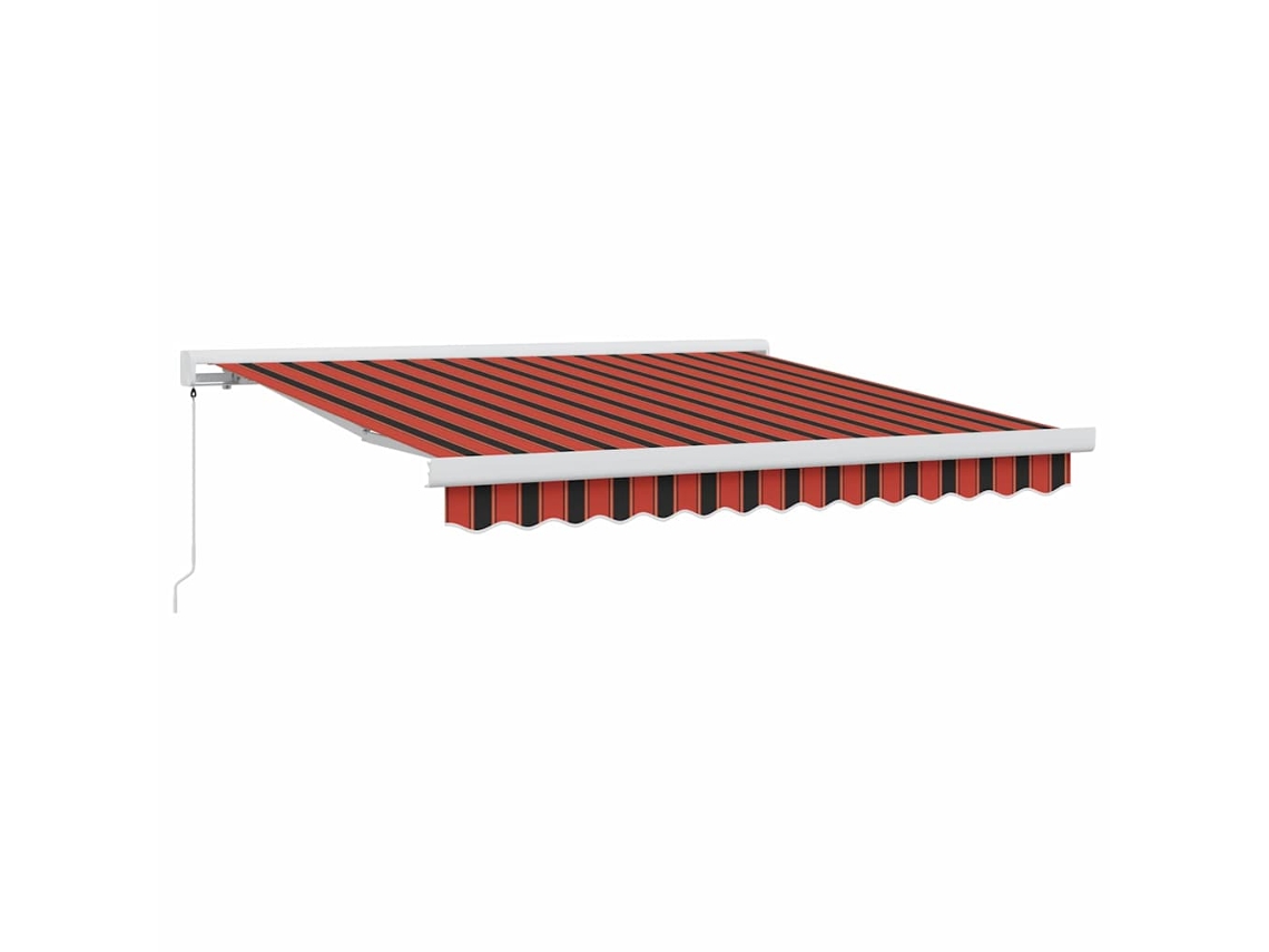 Maison Exclusive - Toldo Retráctil Rojo Y Negro 350 X 250 Cm Tela Y Metal