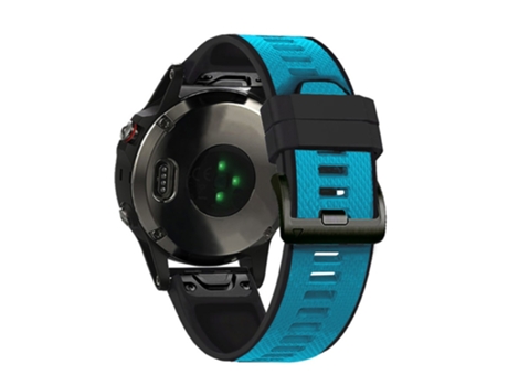 Correa de Silicona dos colores 22mm para Garmin Fenix 6/Fenix 5/Forerunner 945/Forerunner 935/MARQ - azul cielo/negro