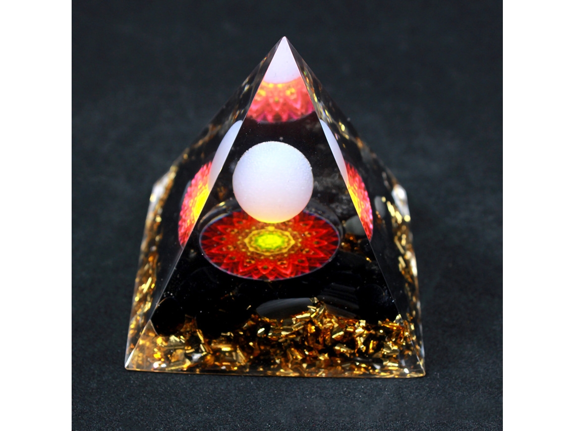 Pirámide De Orgonita Epoxi Decorativa De 5 Cm Para Decoración Del Hogar/oficina Qk07 Ojo Rojo