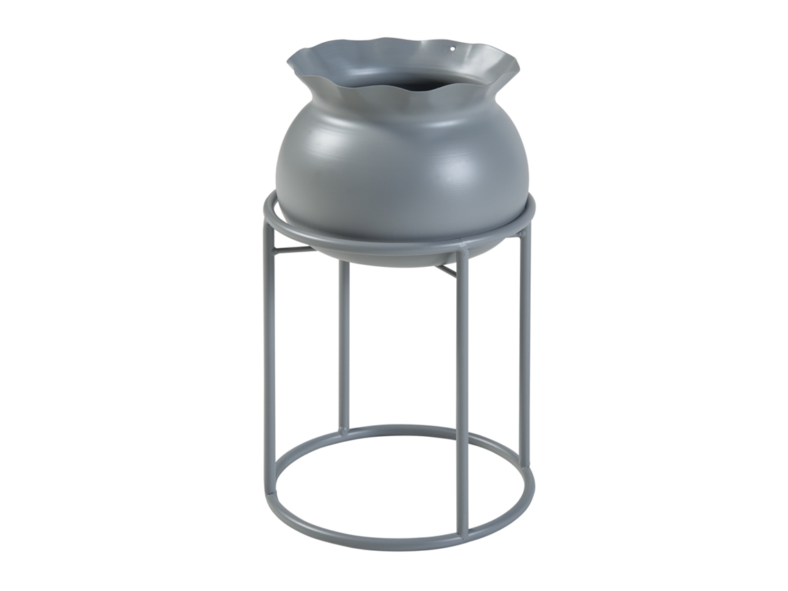 Soporte para plantas Assen con macetero metal 32xØ20cm - Gris [EN.CASA]