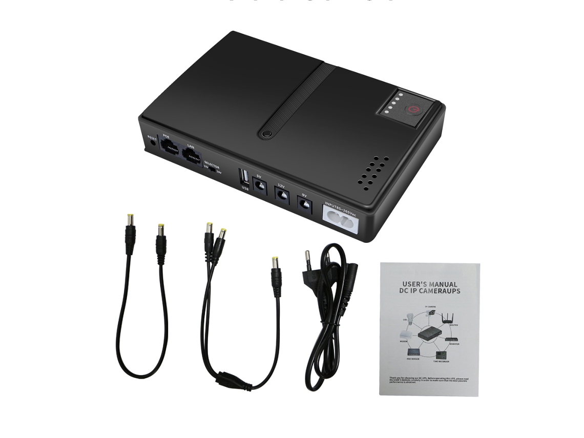 Fuente De Alimentación Ininterrumpida Ups De 5v 9v 12v Para Router Ont Switch Cámara Teléfono Móvil