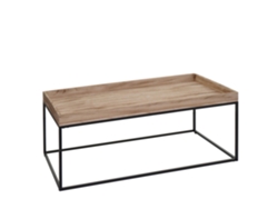 Mesa de centro/auxiliar de madera y metal, 46x110x60 cm, color natural, 04_0008432