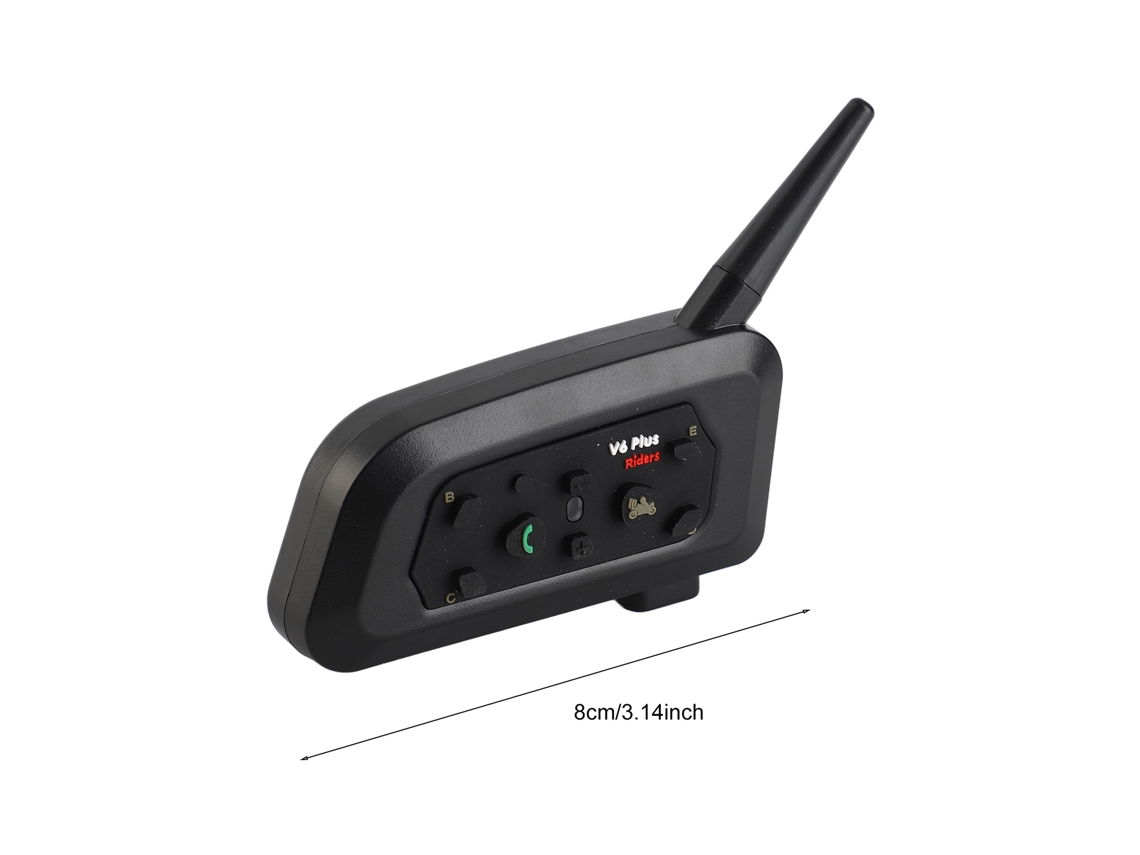 Intercomunicador Para Casco De Motocicleta Bt 1500m V6 Plus Con Cancelación De Ruido Y Batería De 850 Mah.