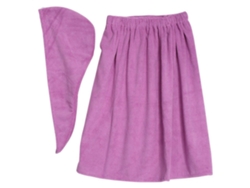 Toalla RNEMITERY Pareo Sauna Falda Velcro Envoltura Cabello Morado (150x90cm)