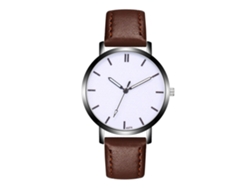 Reloj De Pulsera Analógico De Cuarzo Para Hombre Con Esfera Redonda De Aleación - Marrón Oscuro