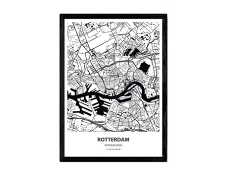 Poster NACNIC Mapa de Rotterdam Holanda (A3)